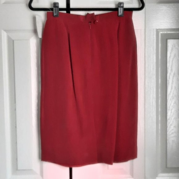 HP⭐ Jones New York Petite 2-Piece Silk Cinnamon / Rust Dress Suit Size 8P - Picture 7 of 11